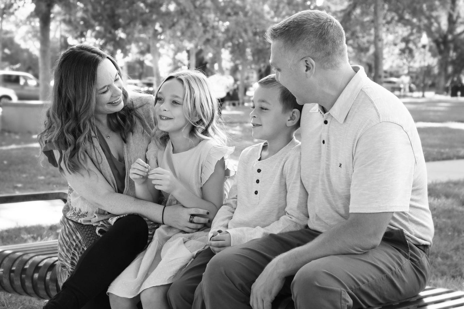 Lifestyle photo of a family in Windsor, CA  Black and White