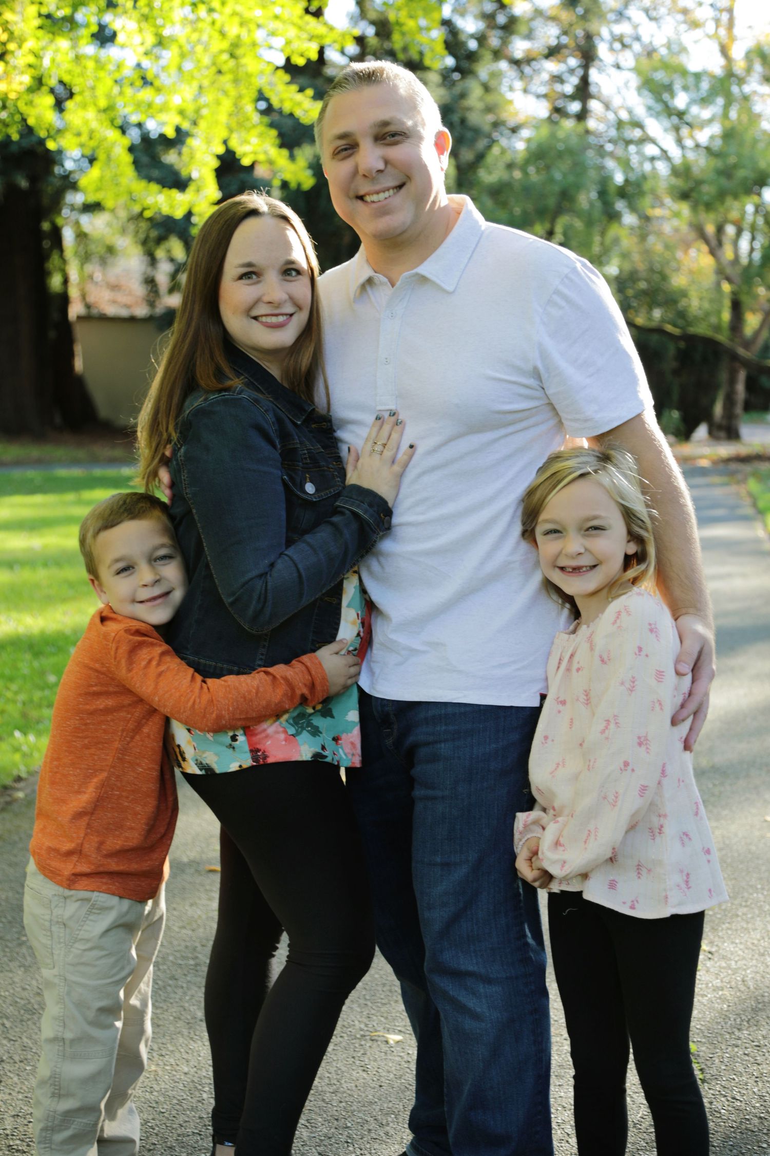 Family photos in Jilliard Park Santa Rosa CA in the fall with color changing maple trees