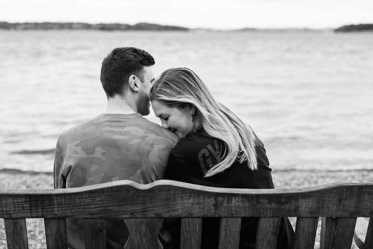Newly engaged outside Normanton Church, Rutland.