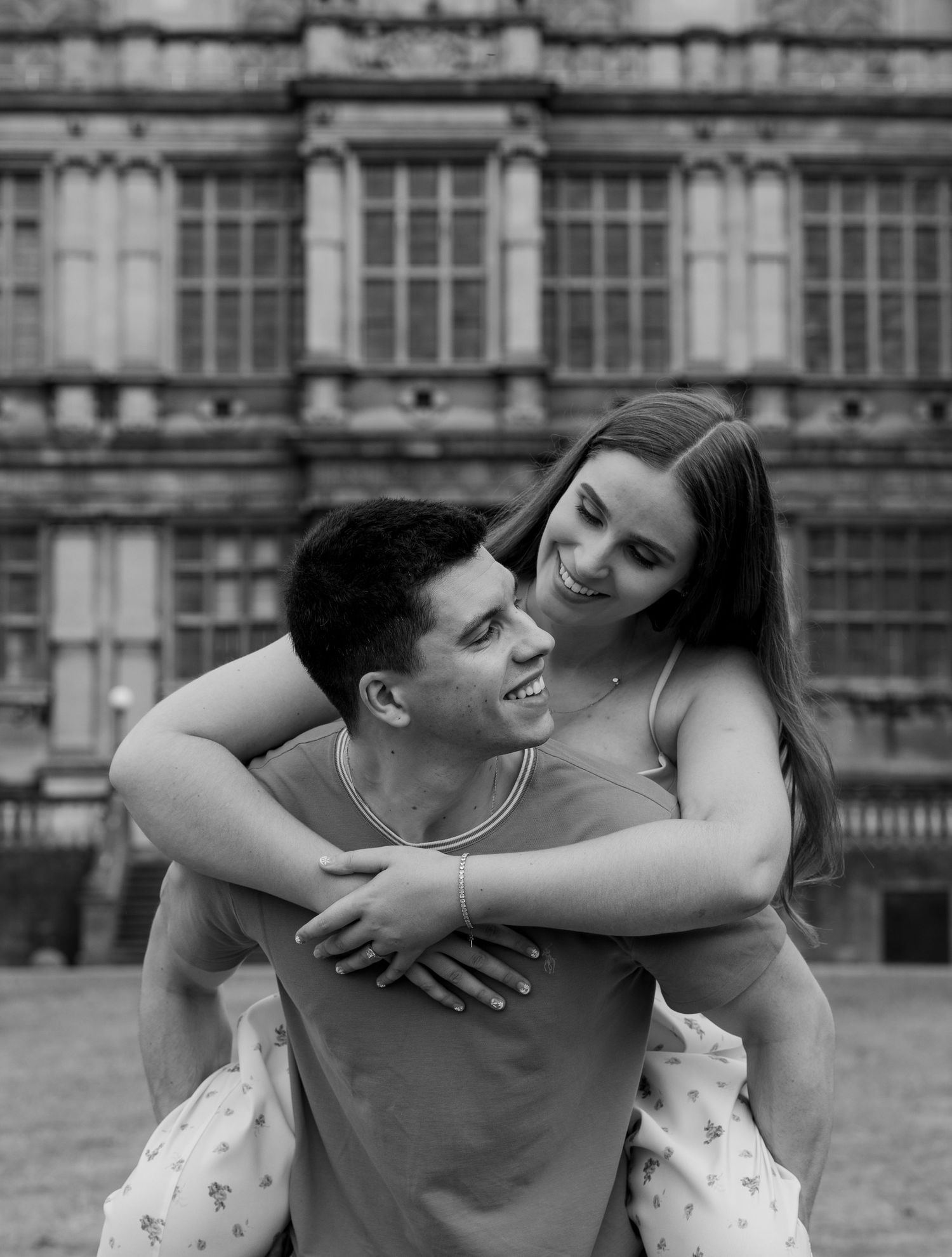 Engagement shoot outside Wollaton Hall, Nottingham.