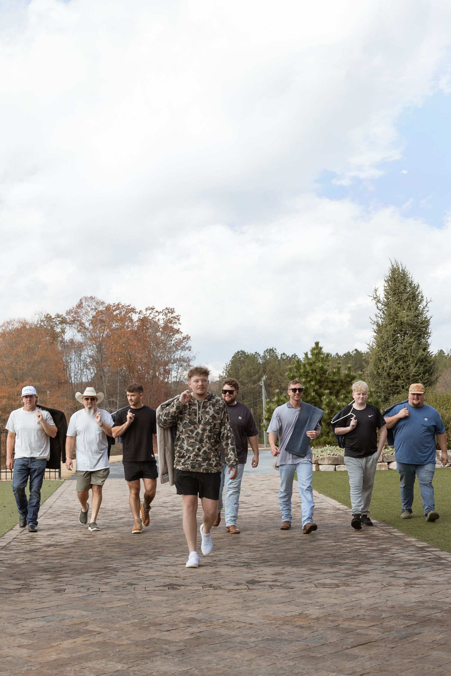 Documentary groomsmen getting ready photos at North Georgia estate wedding