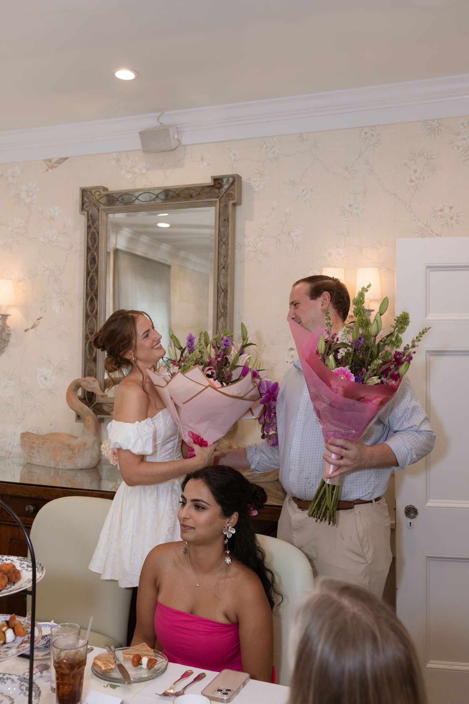 Soft bridal shower details and elegant decor at Atlanta venue