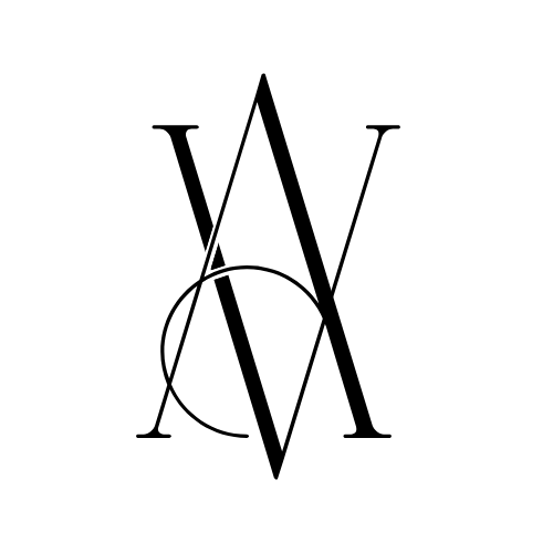 Black typographic letter designs arranged in a minimalist pattern.