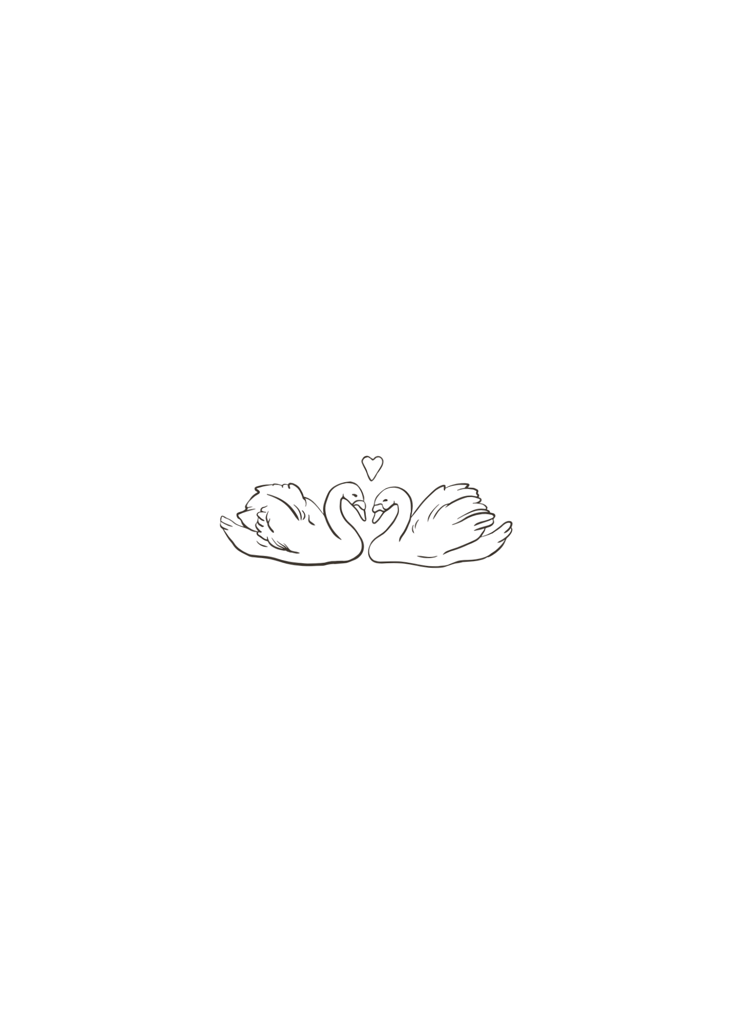 A delicate golden pair of swans forming a heart shape against a black background.