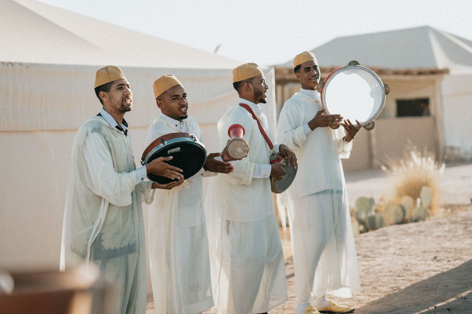 Agafay Desert welcome party with traditional music