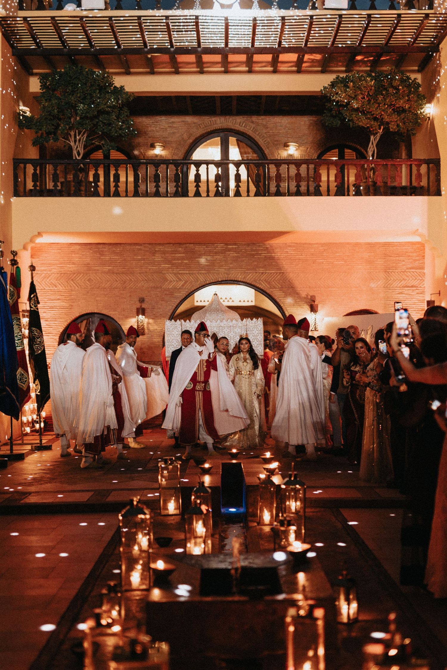 Bride wearing a traditional Moroccan caftan for her wedding ceremony