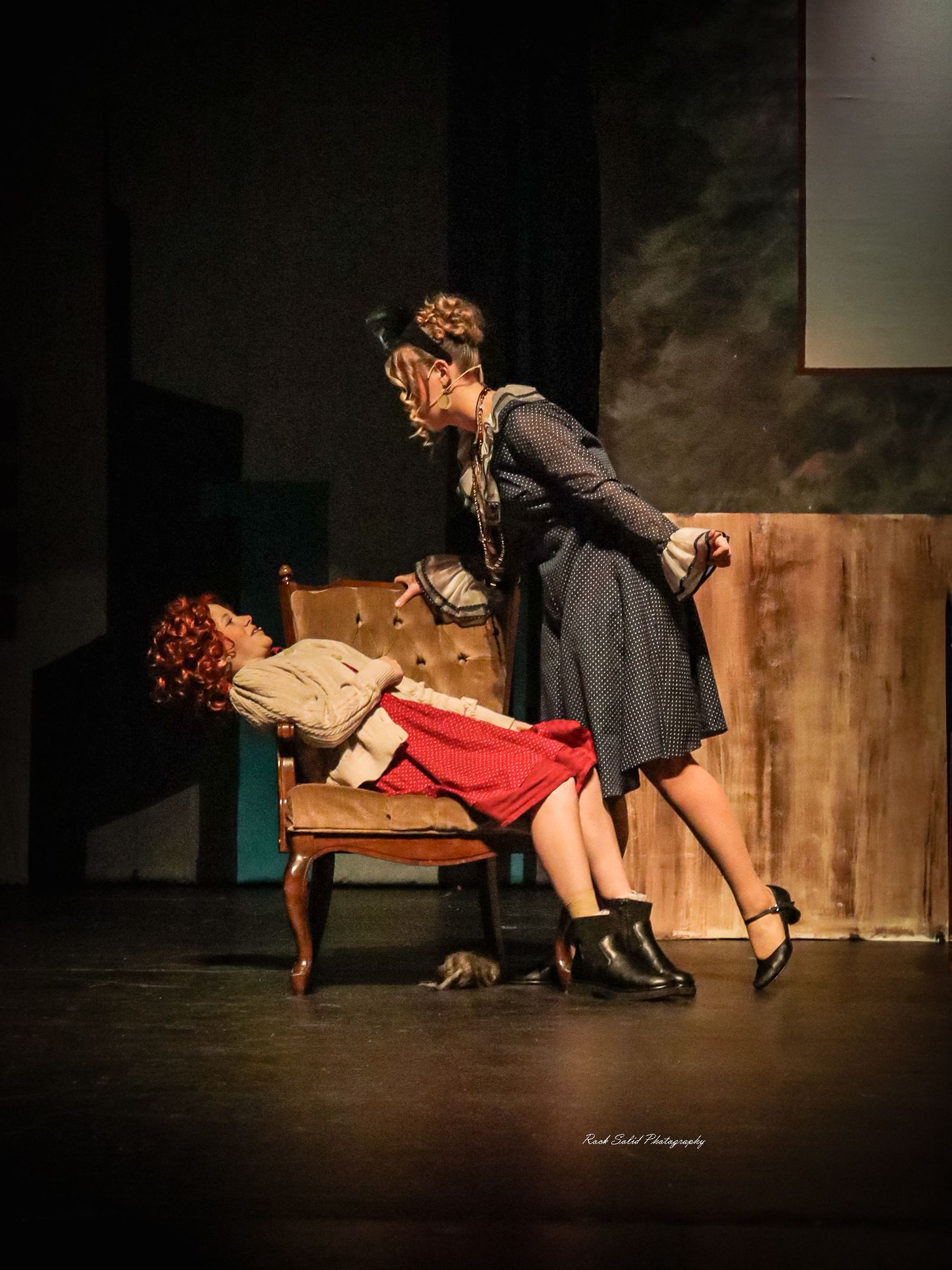 Theater Production- Browse official on-stage product images, dynamic cast photos, and scenic set designs for Annie at Bay City Central