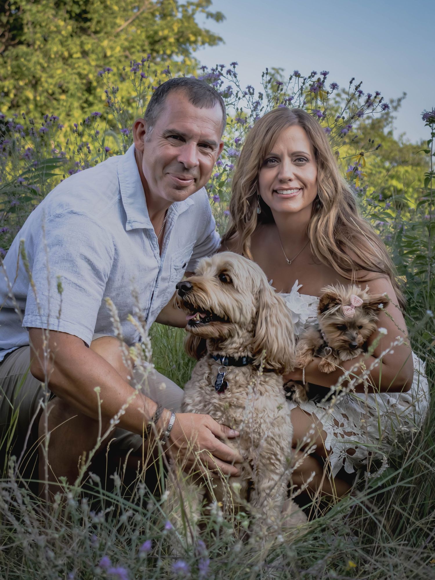 Specializing in couple's photo session with puppies, Bay City, Michigan