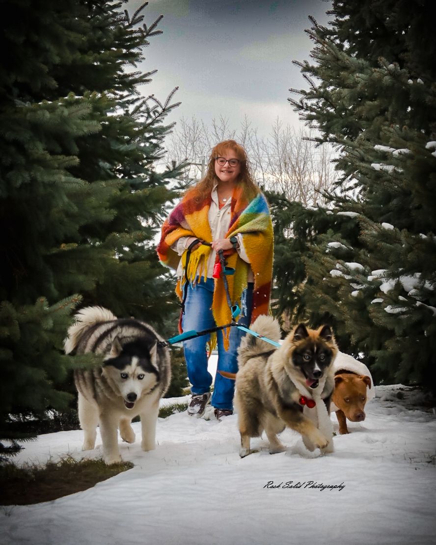 Fine art pet and family photography. View stunning cinematic, outdoors winter wonderland portraits in Bay City, Michigan