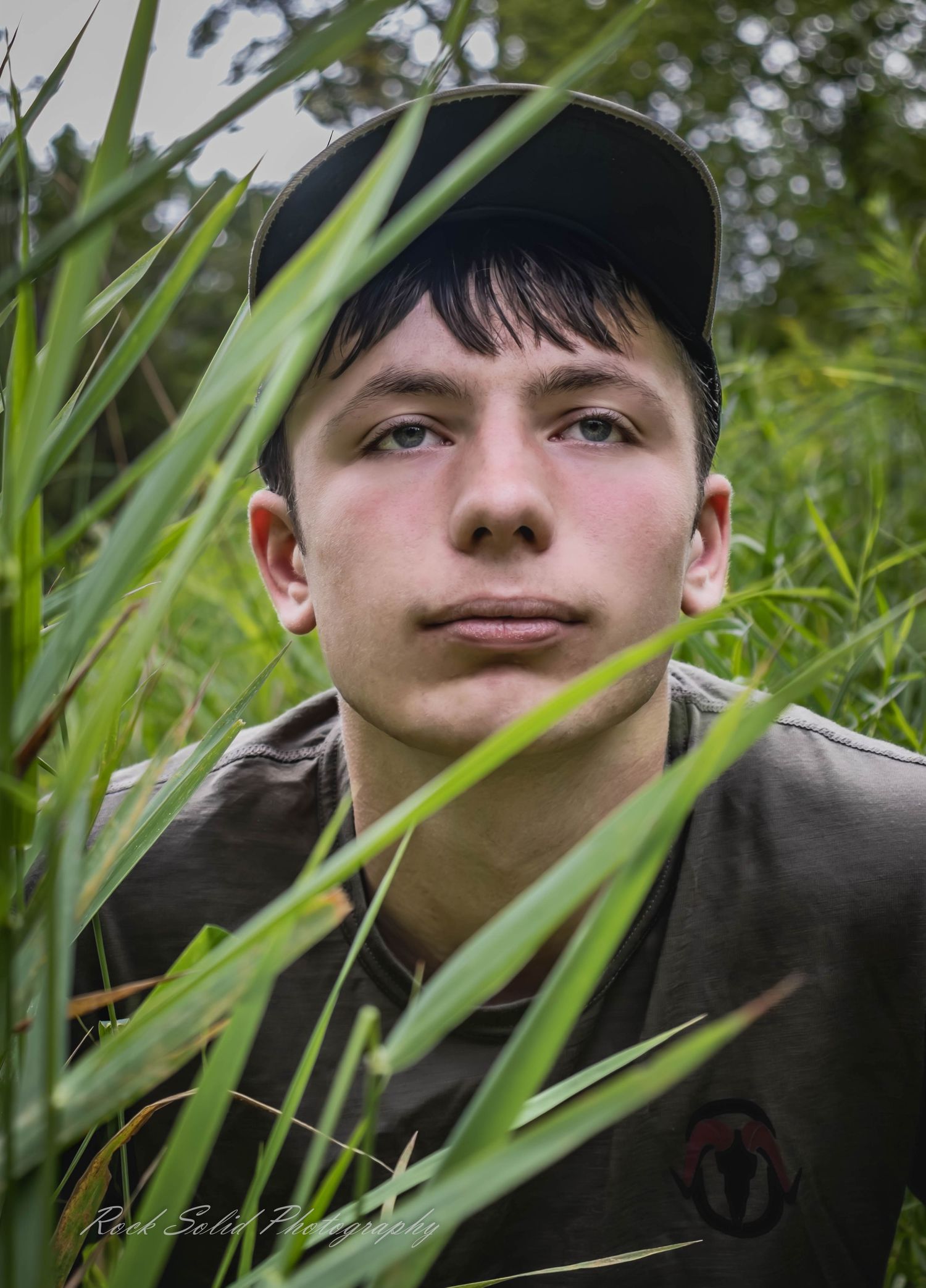 Best men's, senior picture session in the woods, Coleman, Mi