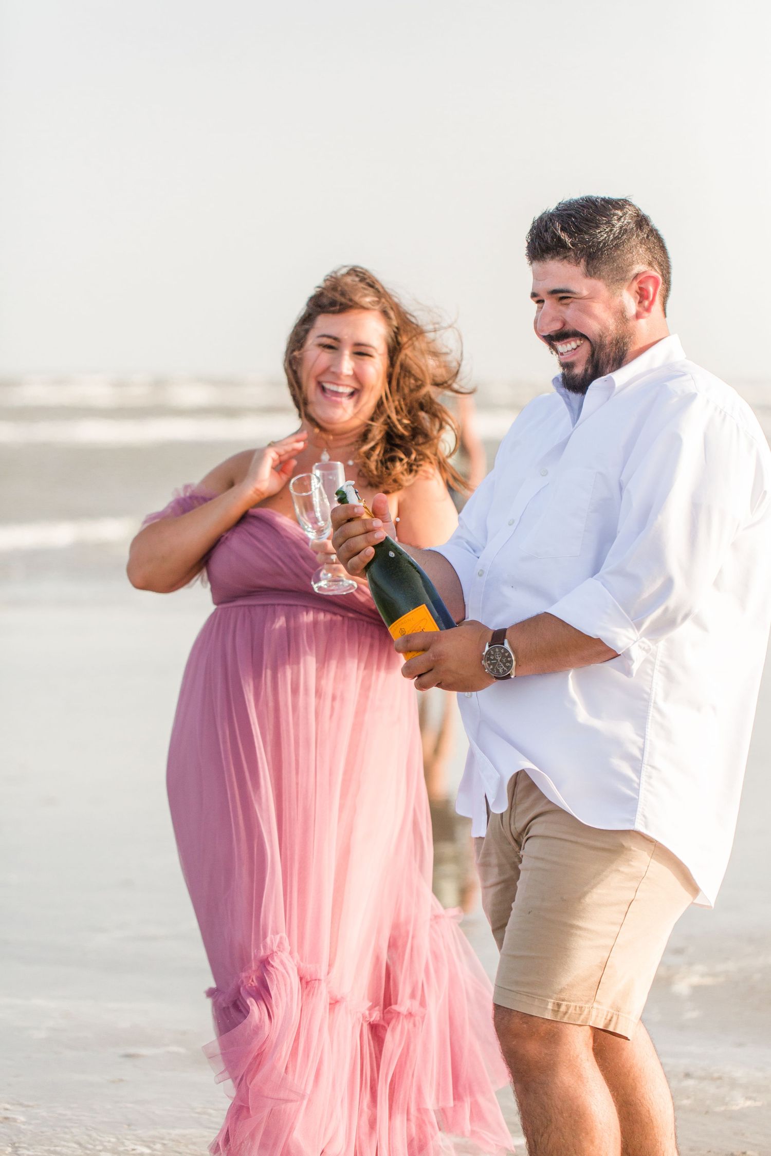 champagne at beach