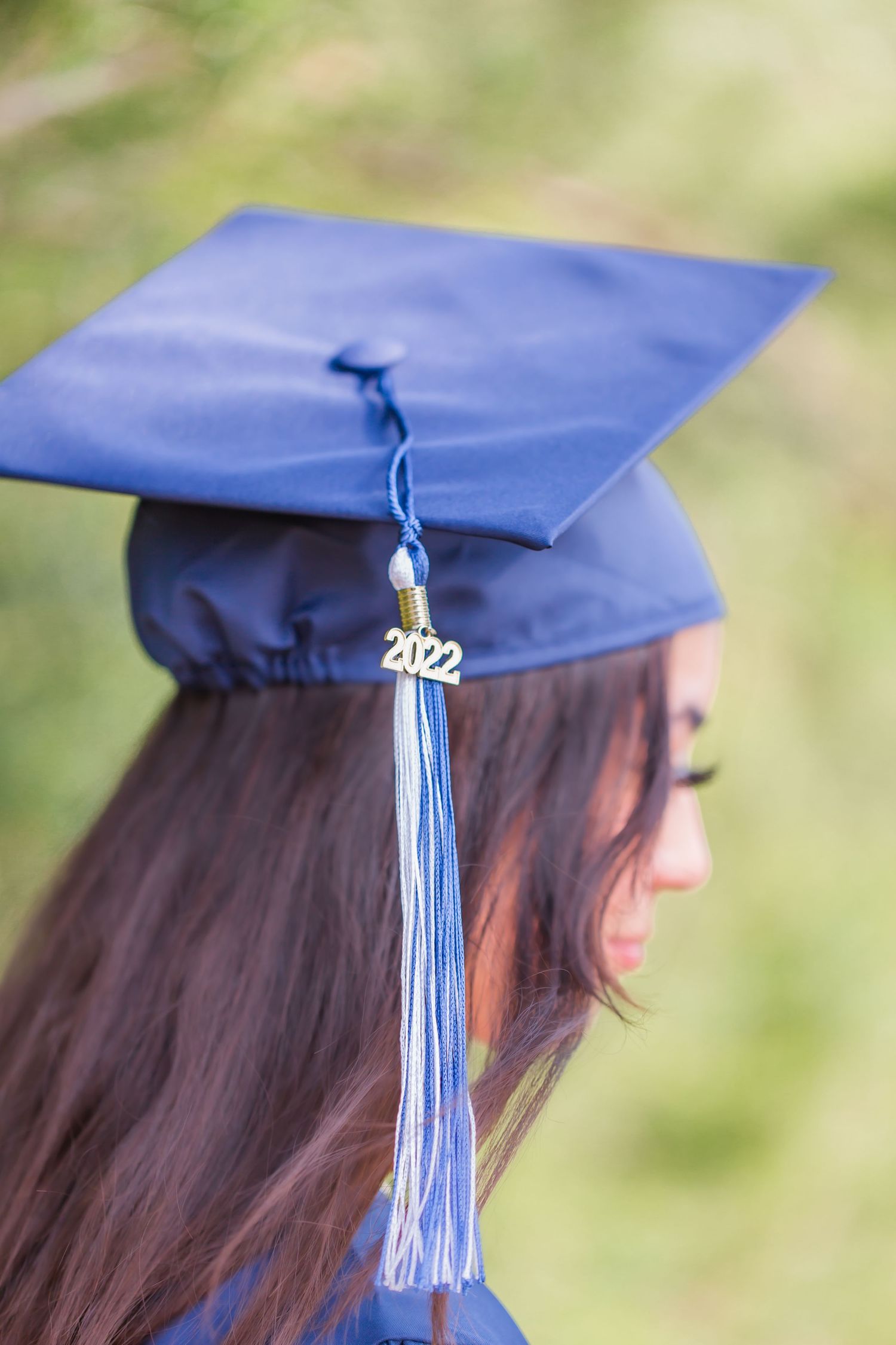 graduation cap on head