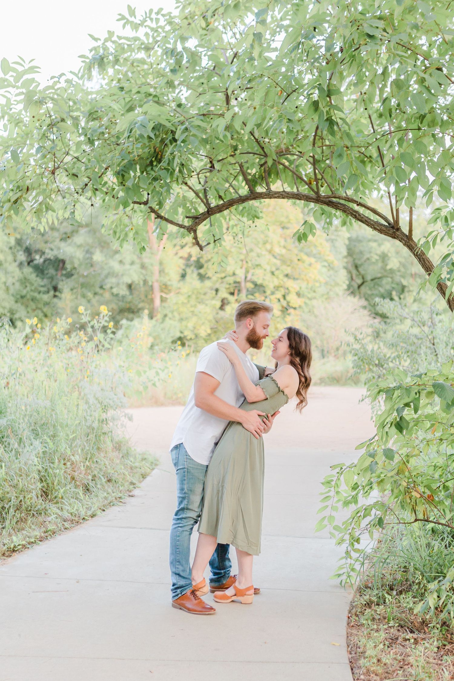 engagement under tree