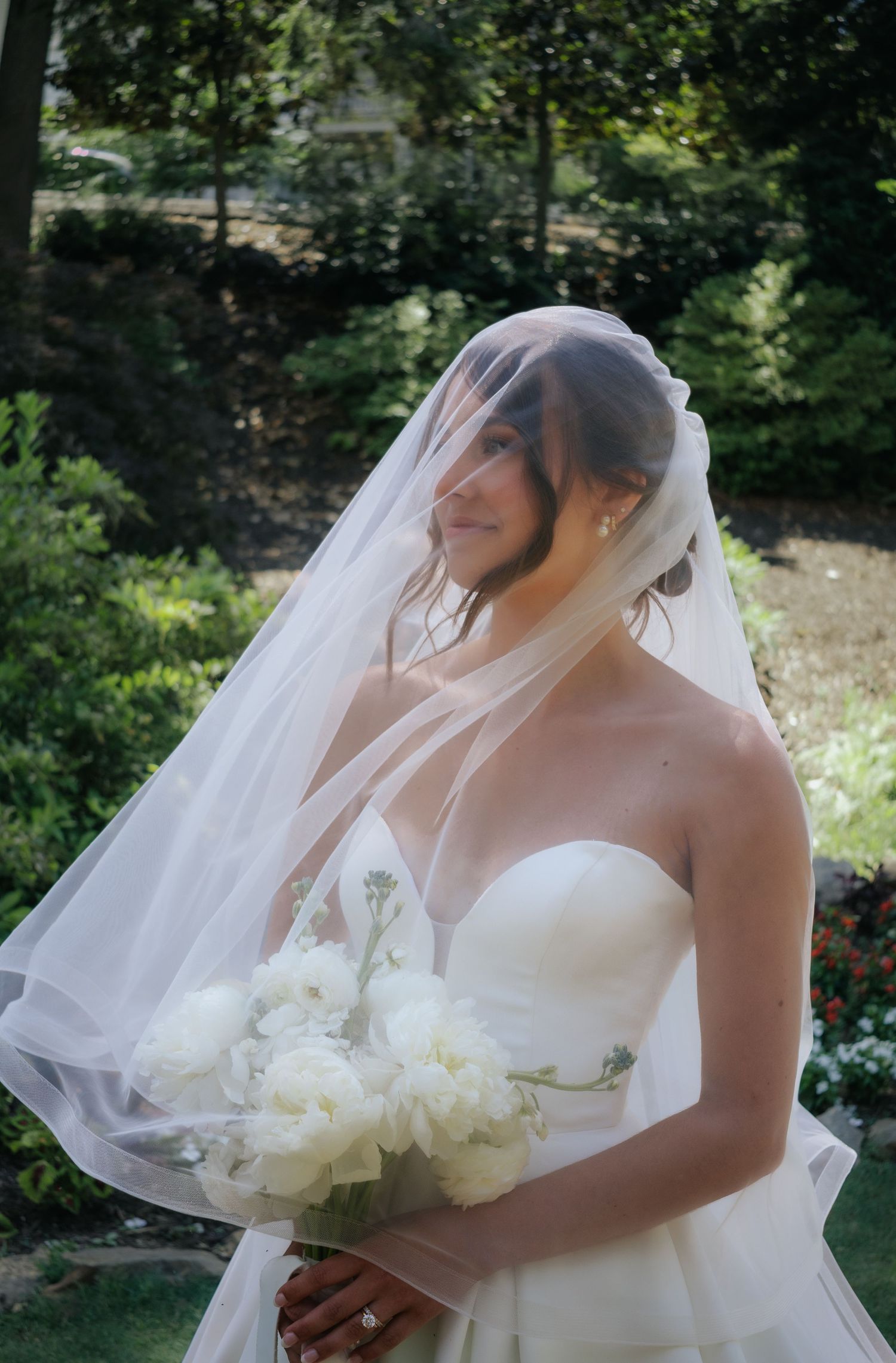 Bridal portrait under veil