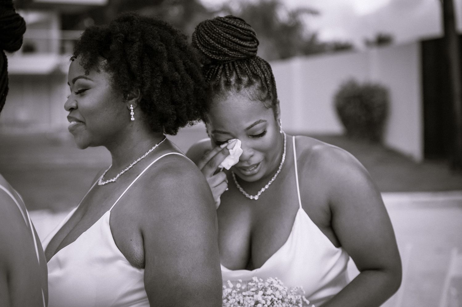 Black and white artistic wedding photography capturing intimate moments.