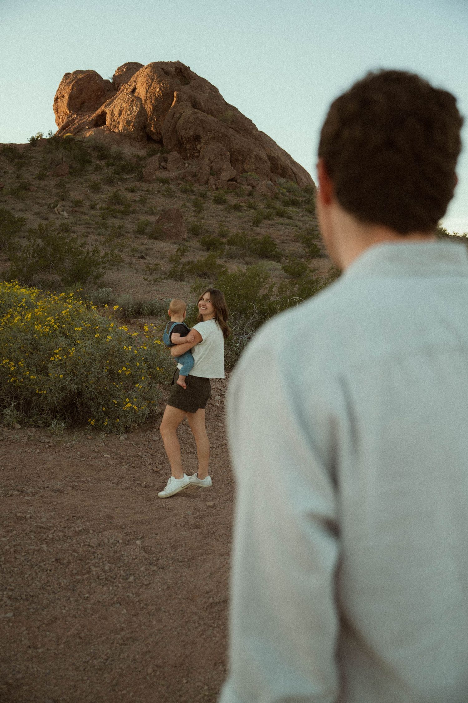 family during their documentary family photos at papago park in phoenix arizona