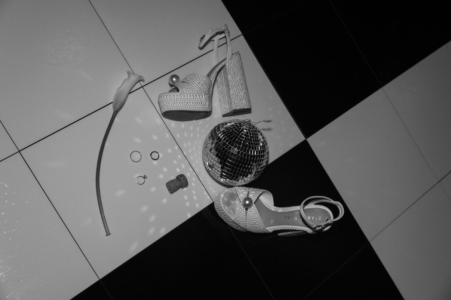 A series of black and white architectural sketches and technical drawings showing various angles and details.
