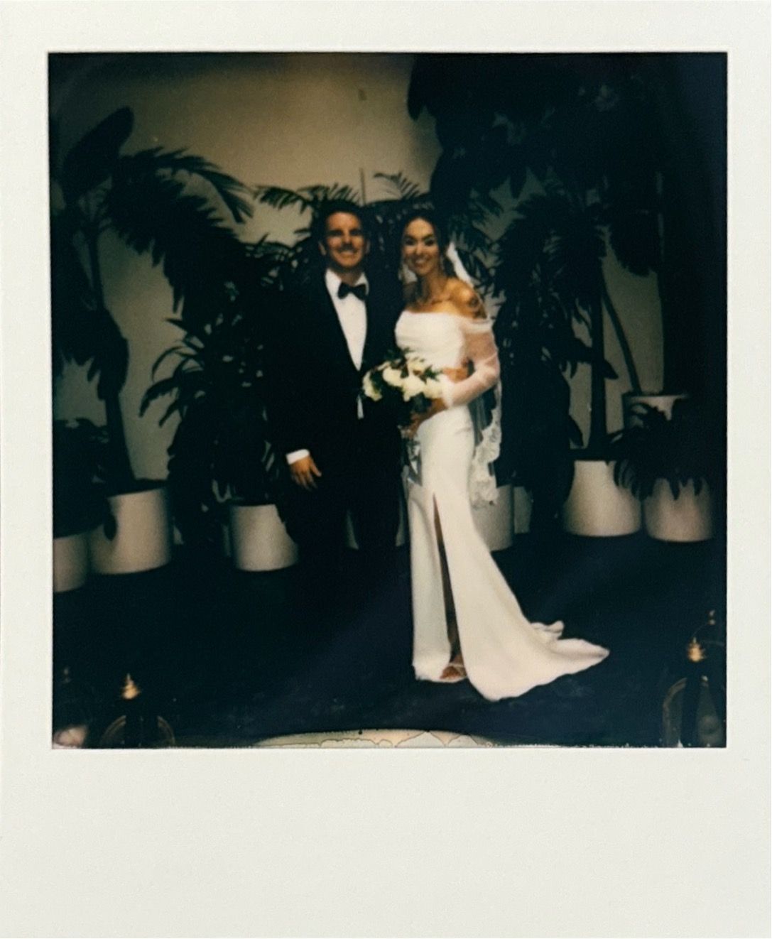 Black and white wedding reception photos showing dance floor moments.