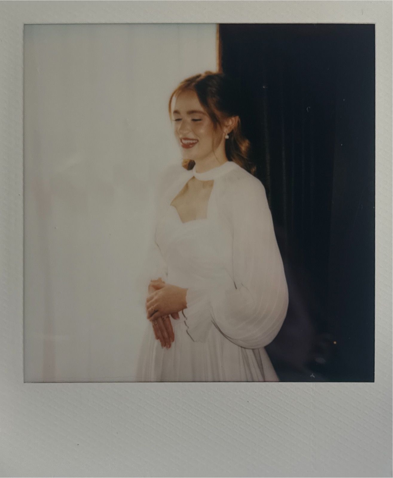 Artistic film photography series showing bride in flowing white dress.