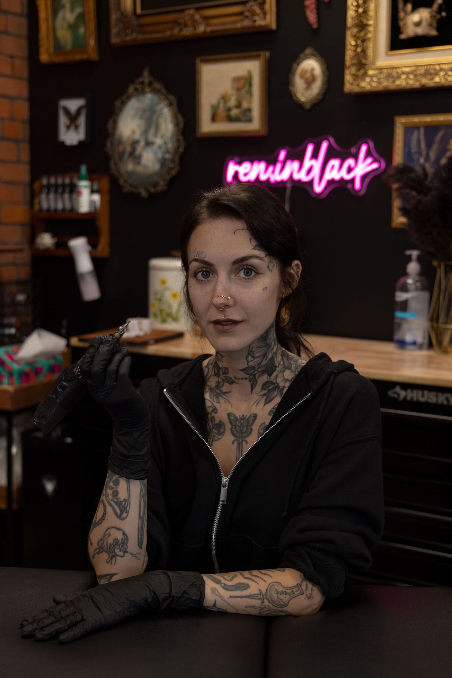Ren Abate (Ren In Black) Tattooer Branding Photography in Sudbury, Ontario