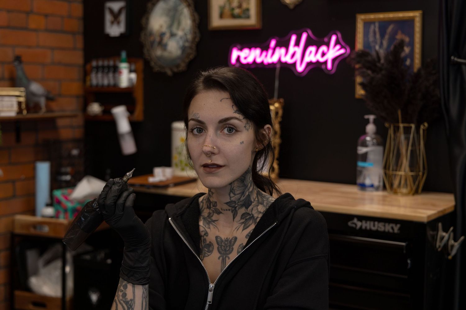 Ren Abate (Ren In Black) Tattooer Branding Photography in Sudbury, Ontario