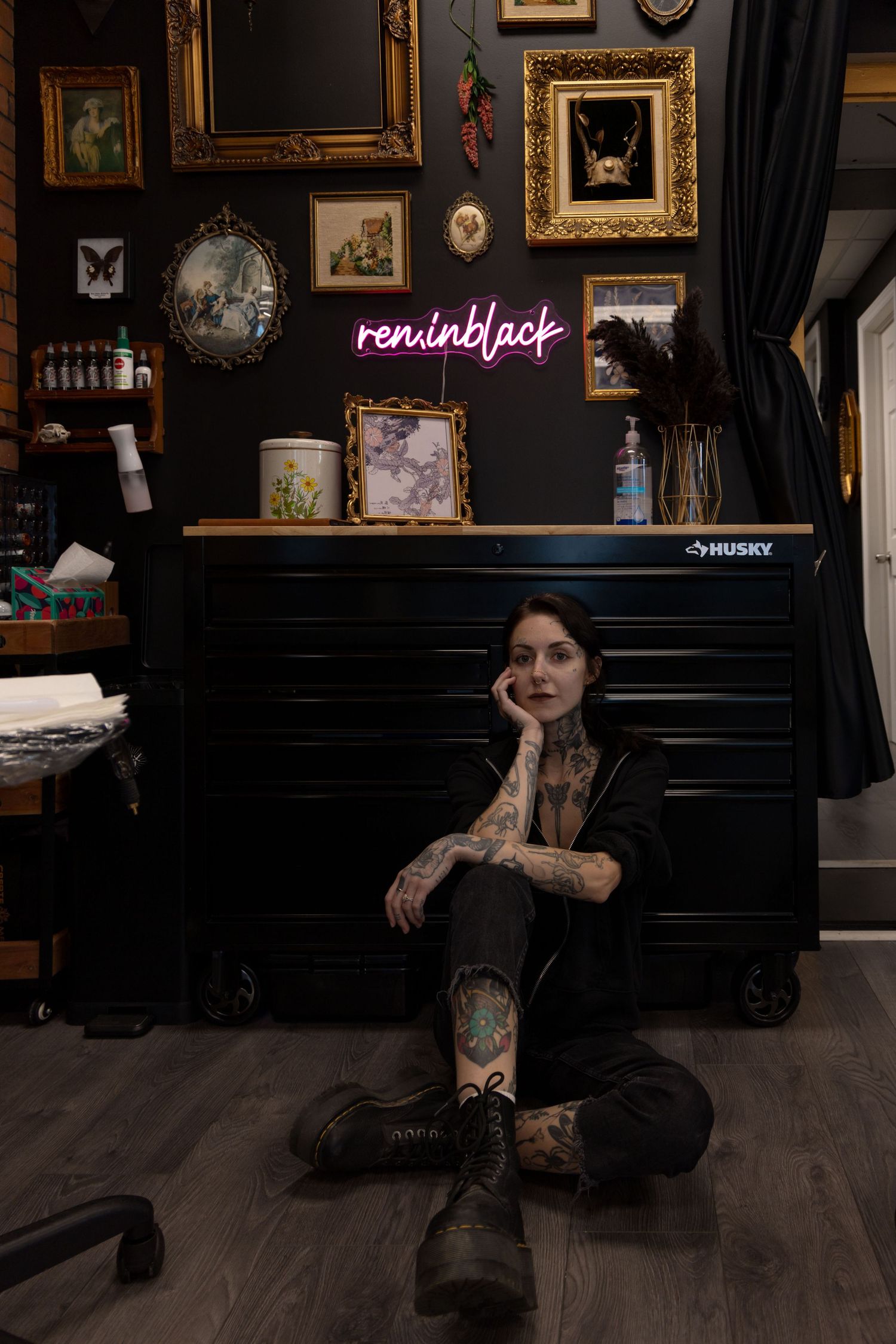 Ren Abate (Ren In Black) Tattooer Branding Photography in Sudbury, Ontario