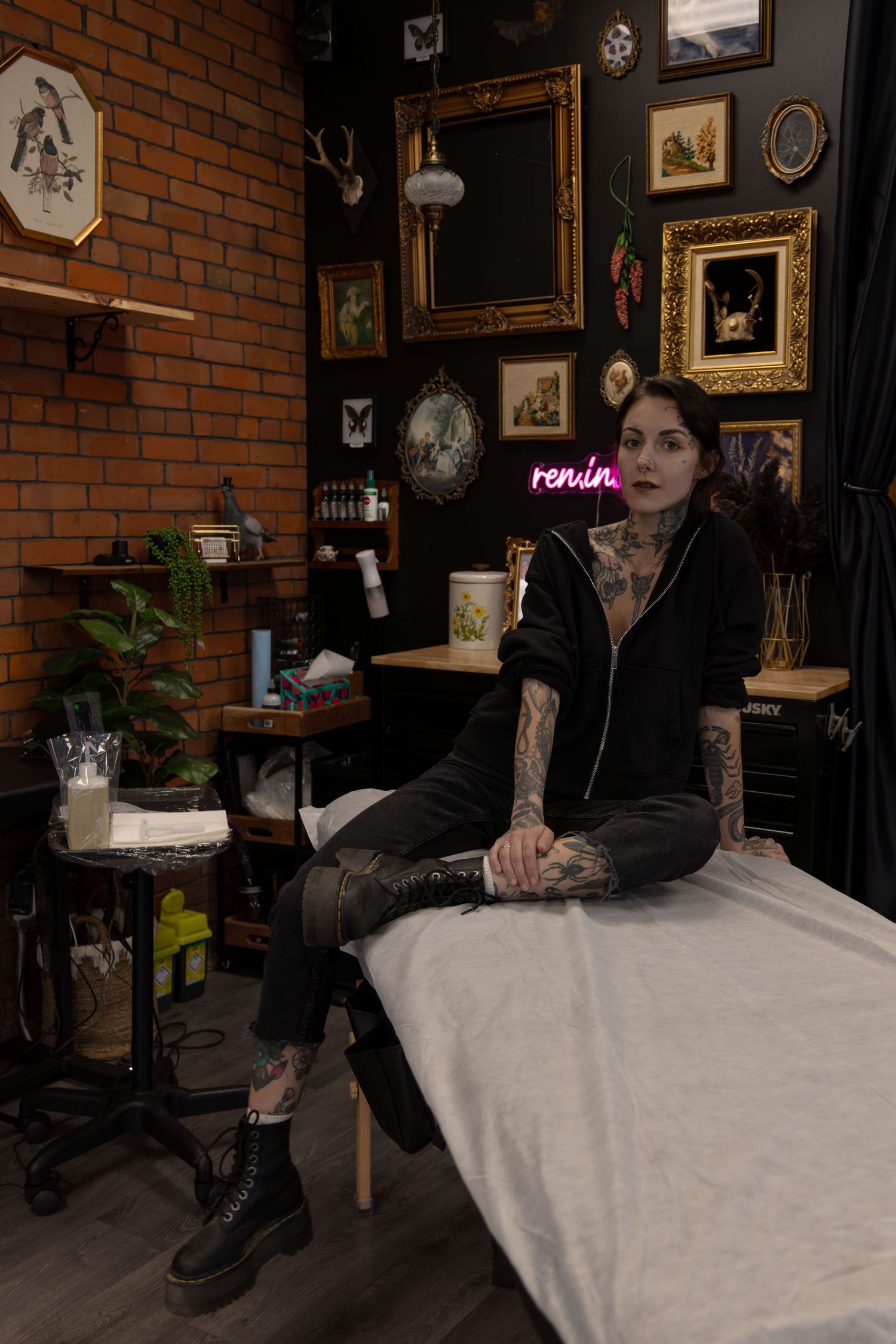 Ren Abate (Ren In Black) Tattooer Branding Photography in Sudbury, Ontario