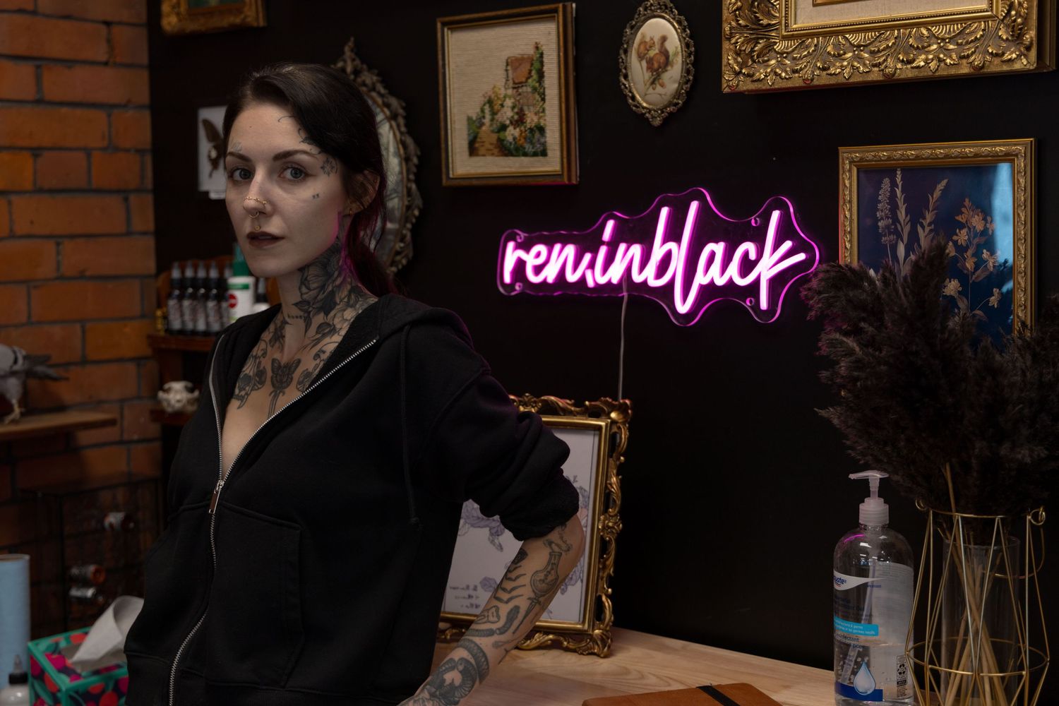 Ren Abate (Ren In Black) Tattooer Branding Photography in Sudbury, Ontario