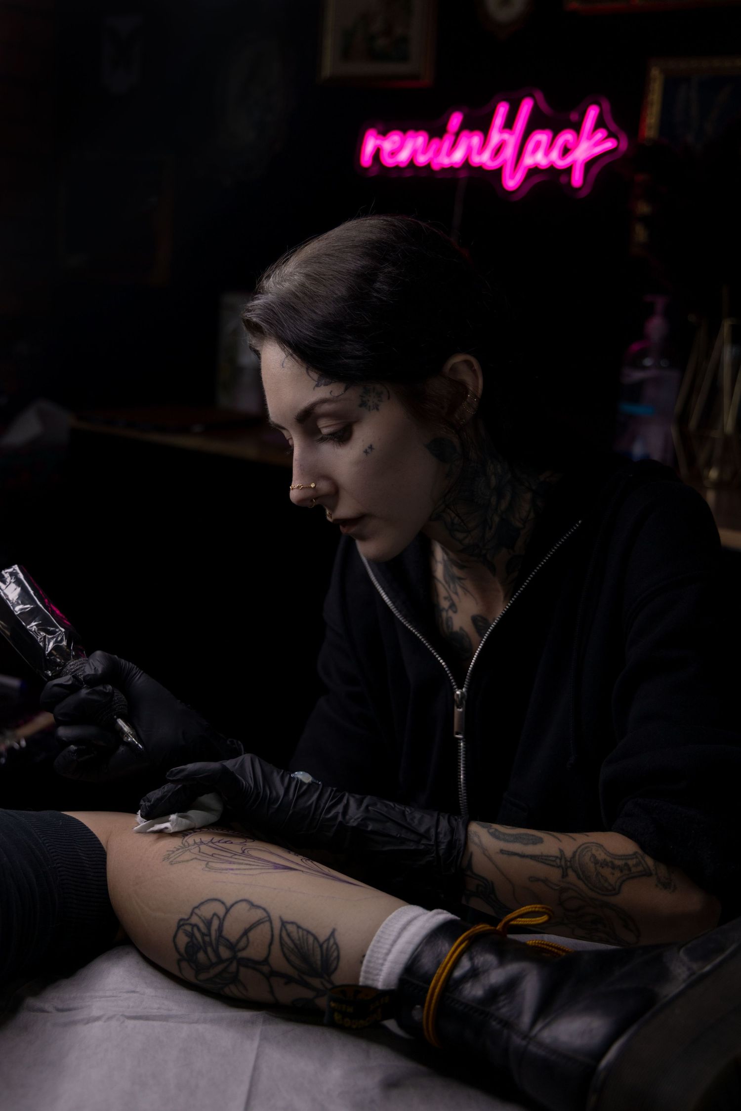 Ren Abate (Ren In Black) Tattooer Branding Photography in Sudbury, Ontario