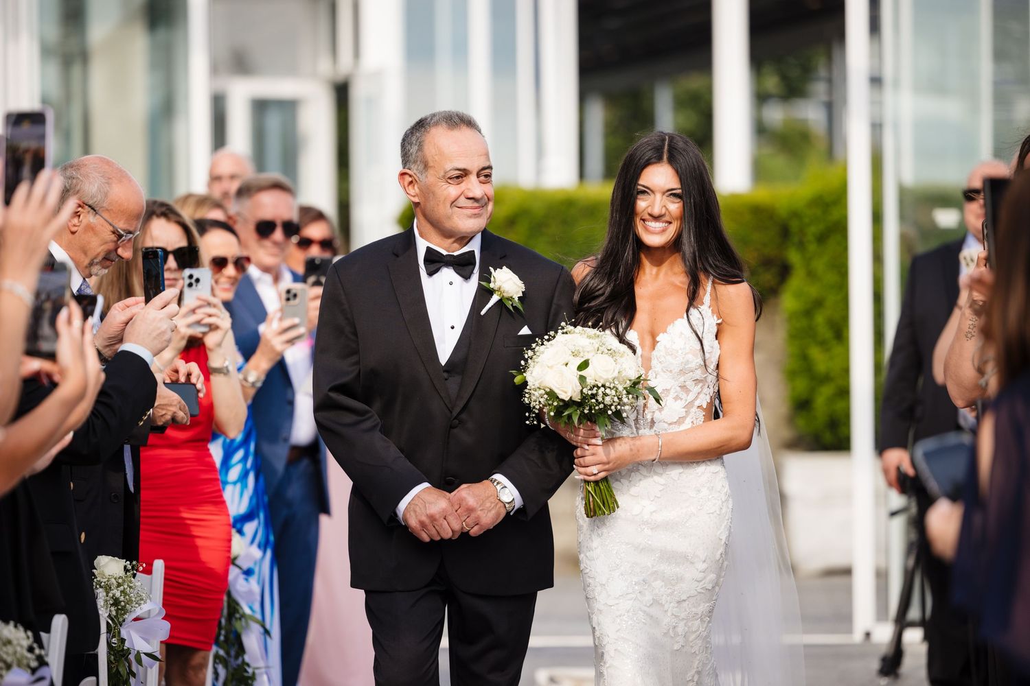 Wedding celebration captured in a sequence of joyful moments outdoors.