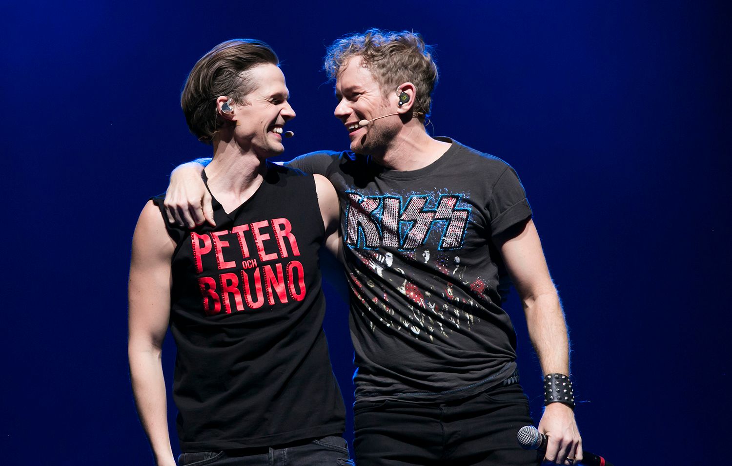 Oh what a night I Globen. Fotograf Rebecca Nordin. Peter Johansson, David Lindgren, Robert Rydberg och Bruno Mitsogiannis.Oh what a night I