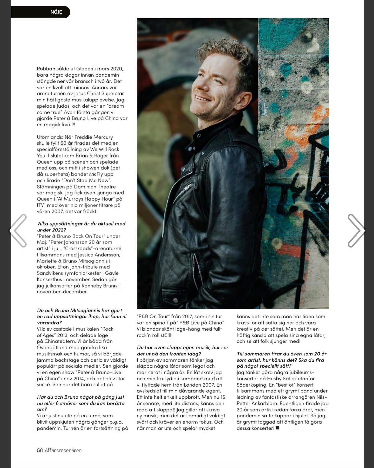 Reportage med Rebecca Nordens bilder i affärsresenären med Peter Johansson.