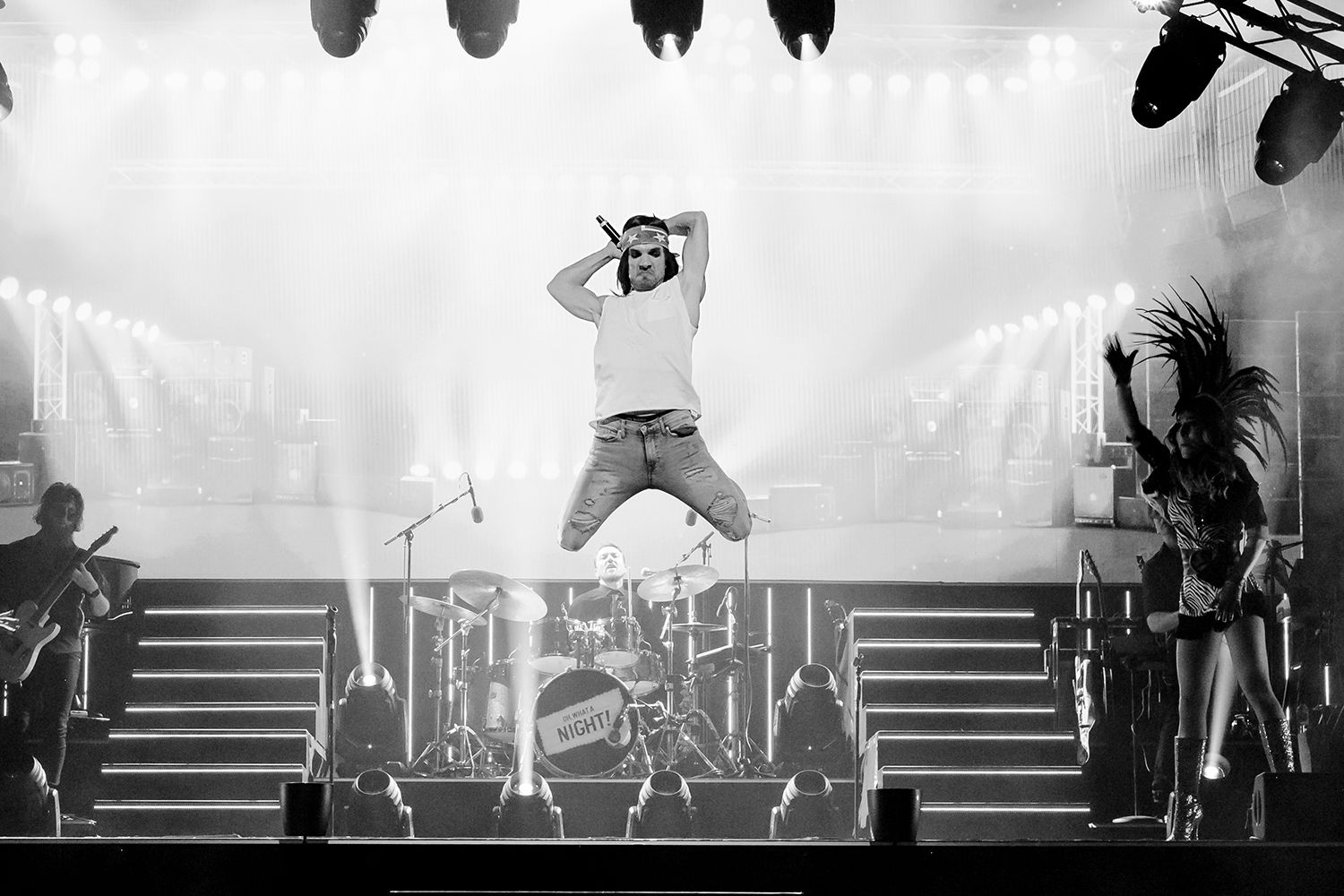 Oh what a night I Globen. Fotograf Rebecca Nordin. Peter Johansson, David Lindgren, Robert Rydberg och Bruno Mitsogiannis.