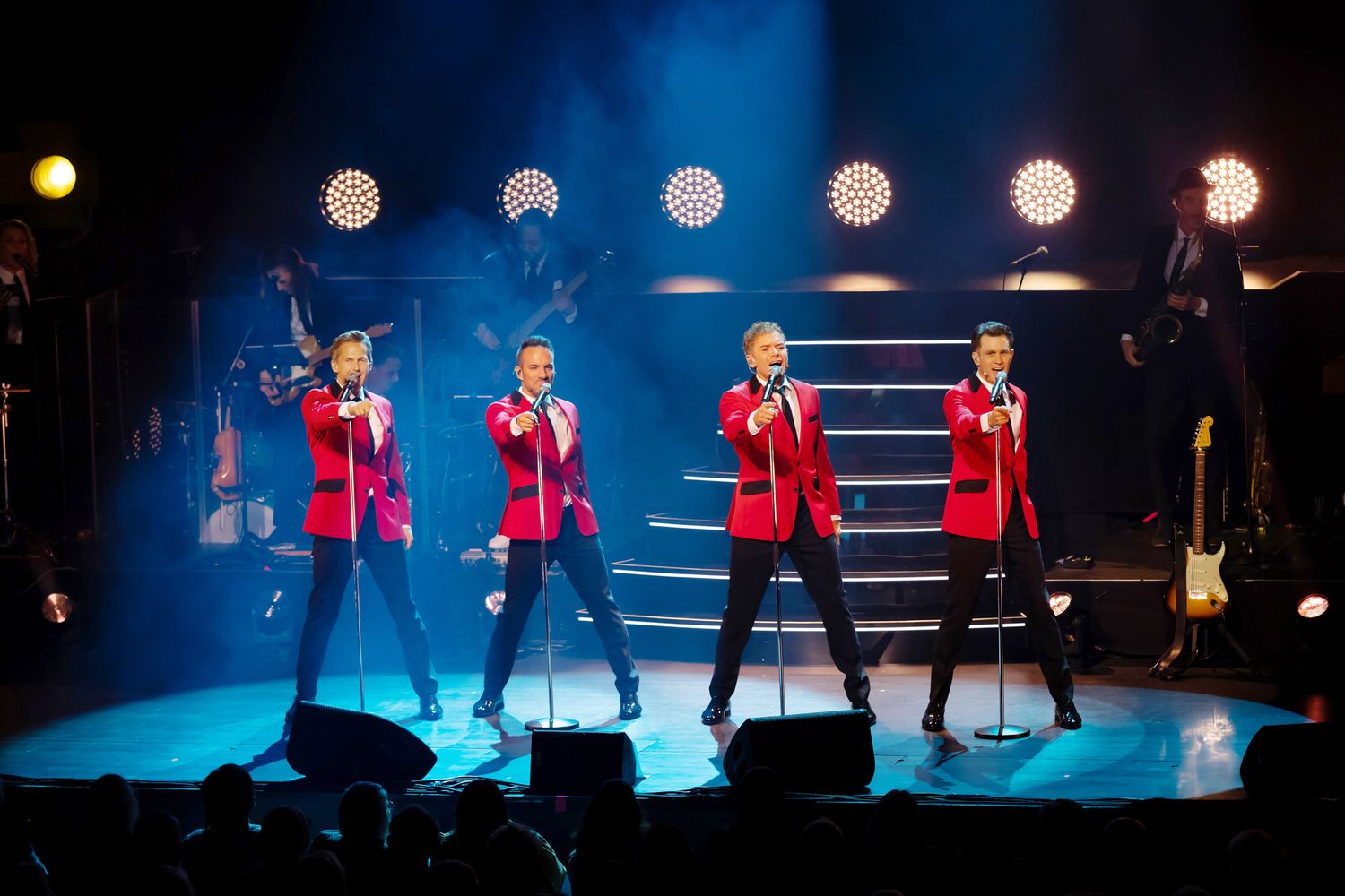 OH WHAT A NIGHT med Peter Johansson, Bruno Mitsogiannis, Robert Rydberg & David Lindgren. Jersey Boys akt 1