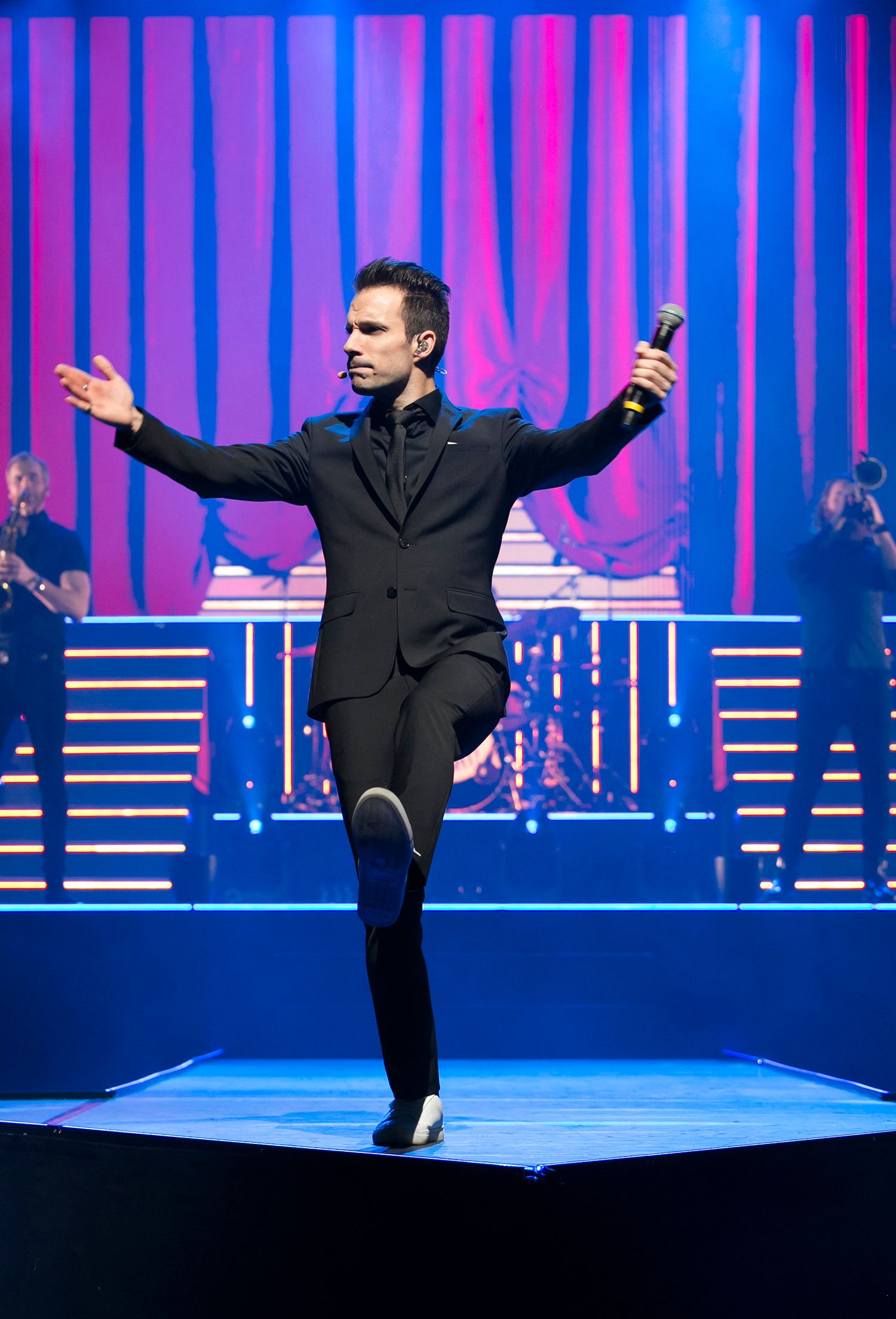 Oh what a night I Globen. Fotograf Rebecca Nordin. Peter Johansson, David Lindgren, Robert Rydberg och Bruno Mitsogiannis.