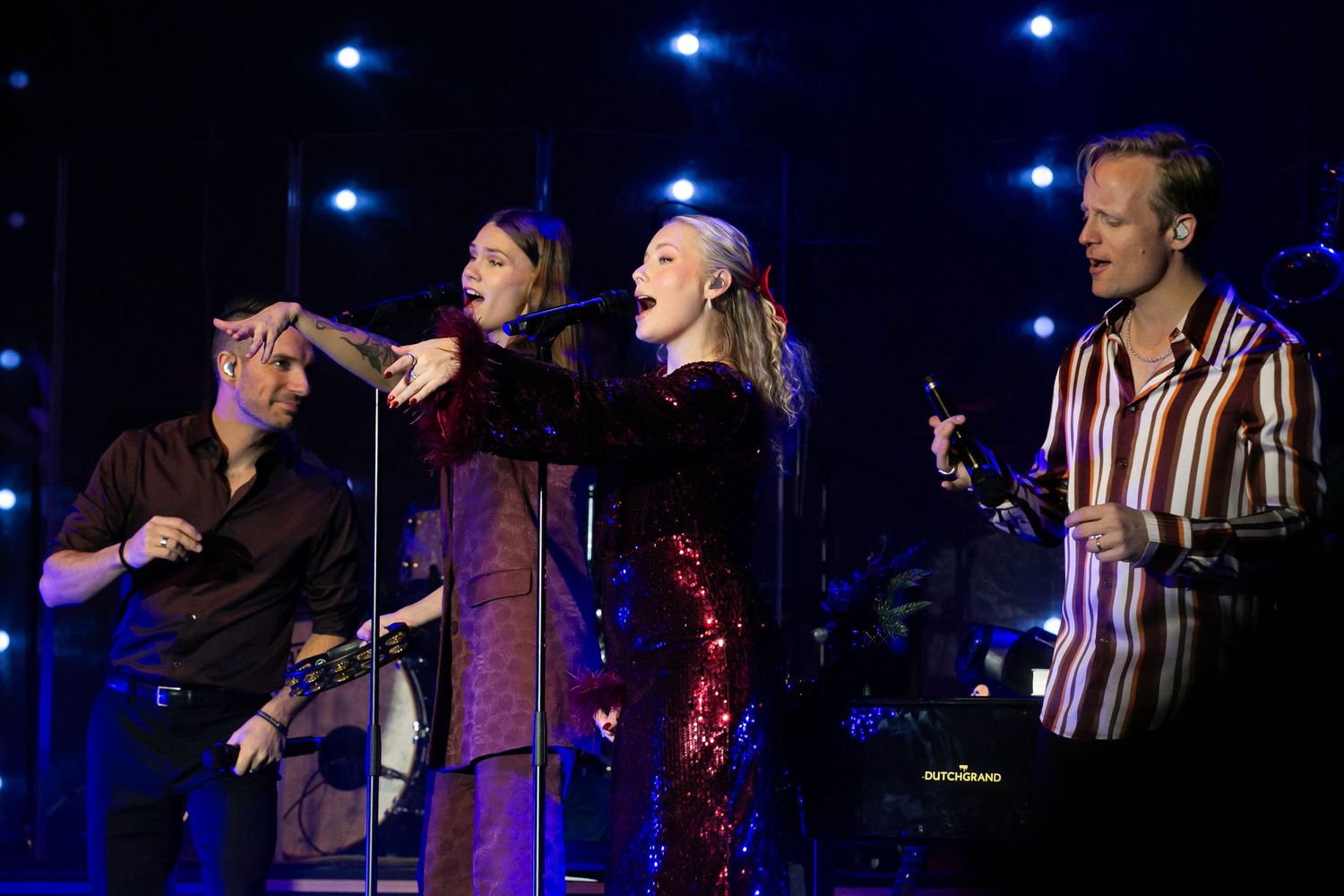 Christmas Night i Karlstad med Bruno Mitsogiannis, Wiktoria, Andreas Weise och Nike Sellmar. Fotograf Rebecca Nordin.