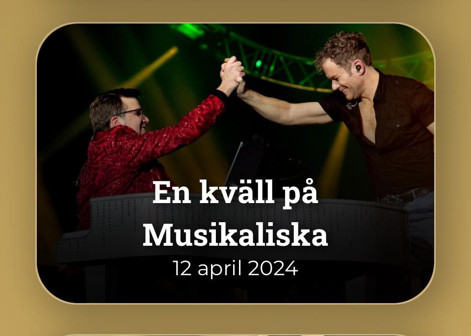 Reklambild för en kväll på Musikaliska med Peter Johansson och Nils-Petter Ankarblom.