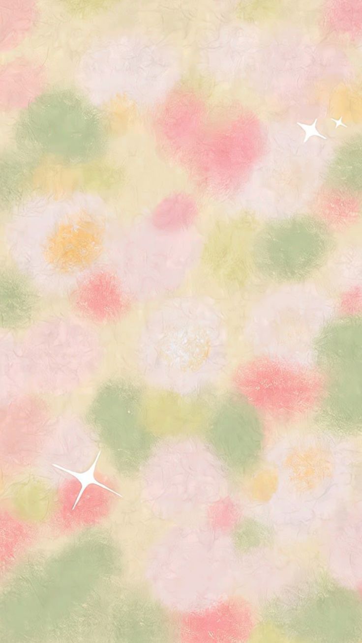 Soft pastel background with blended pink, green and yellow watercolor textures and subtle sparkle effects.