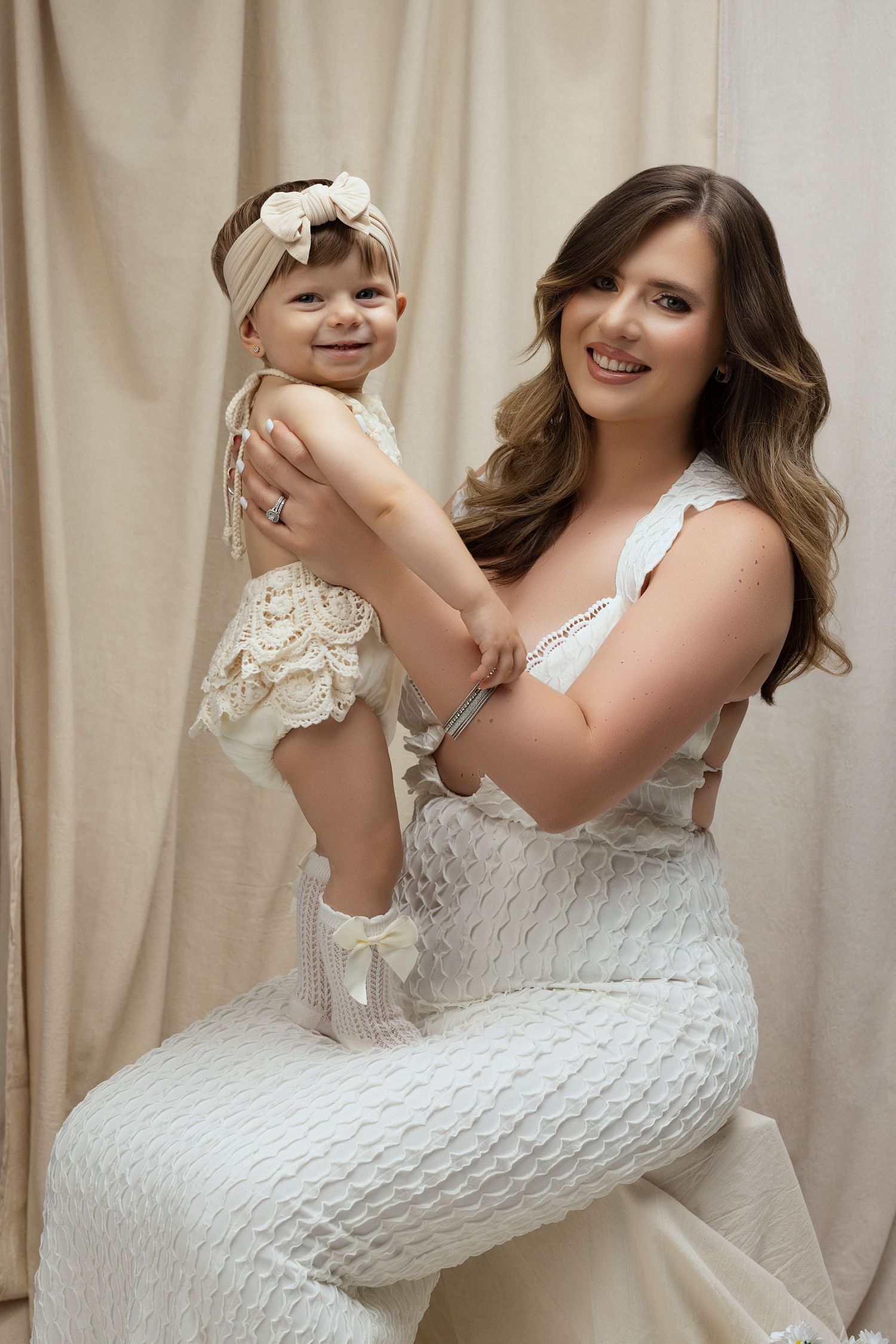A beauty portrait of a woman and her daughter