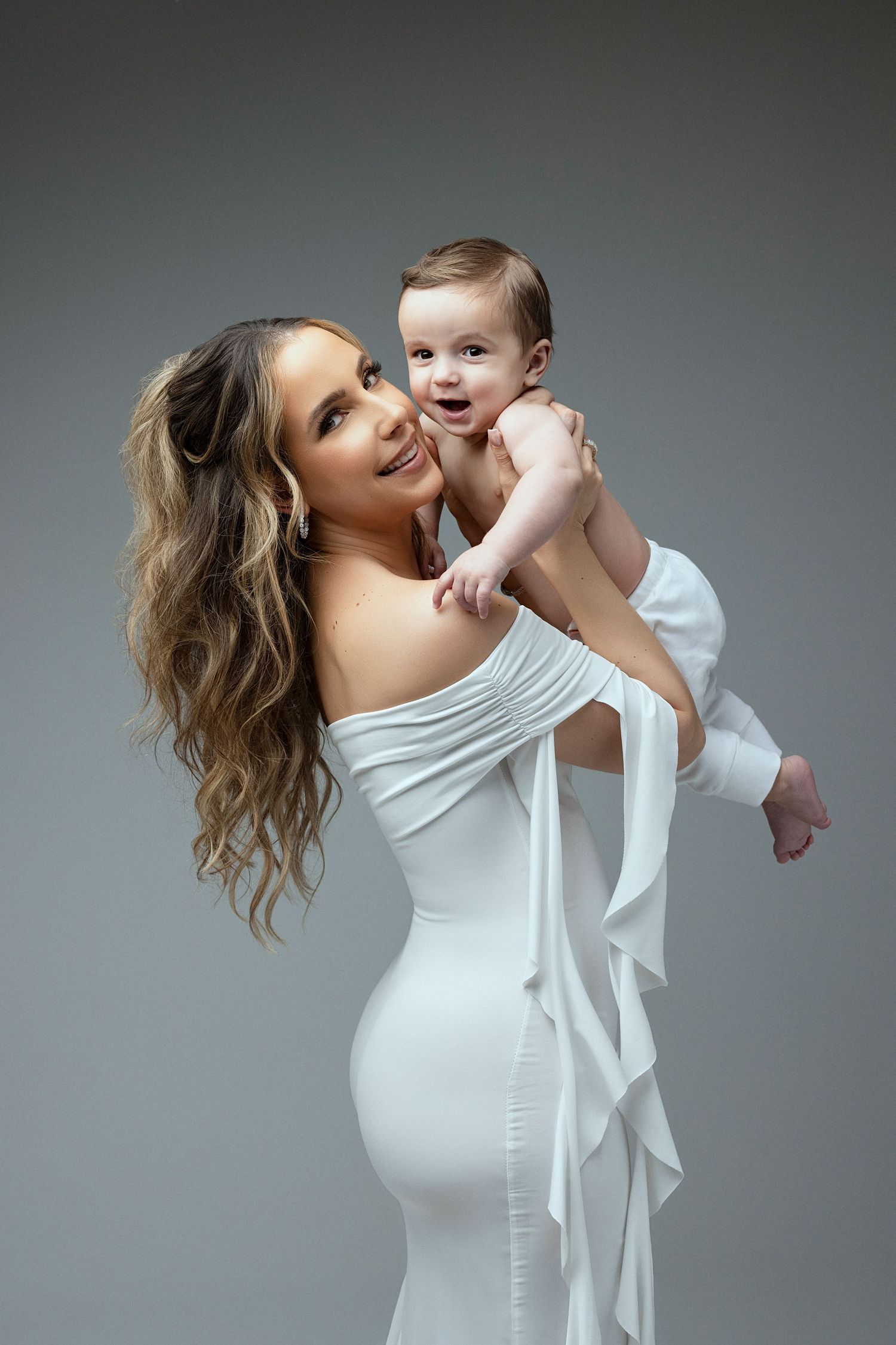 A beauty portrait of a woman and her son