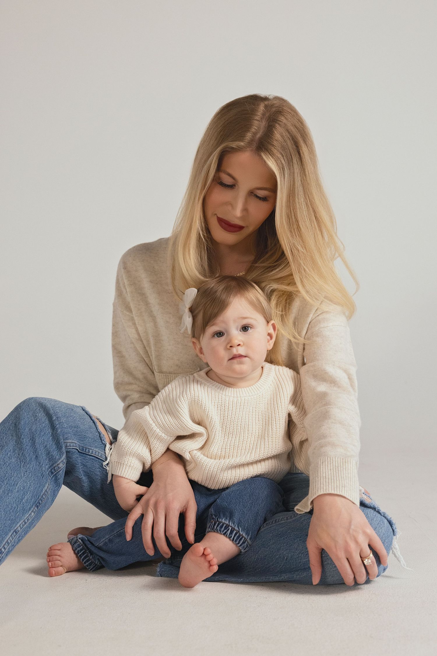 A beauty portrait of a woman and her daughter