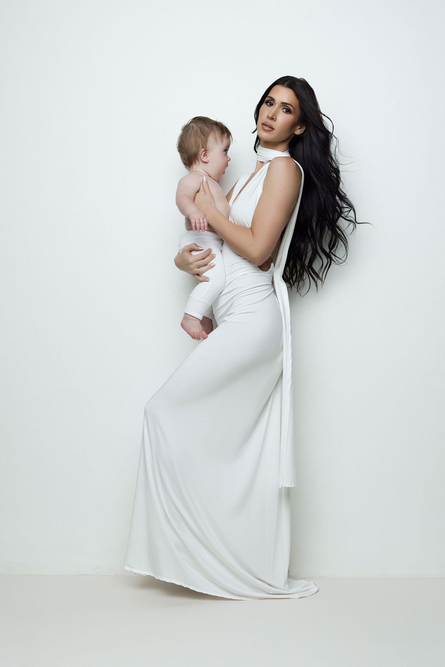 A beauty portrait of a woman and her son