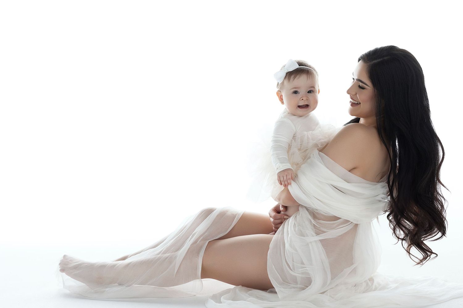 A beauty portrait of a woman and her daughter