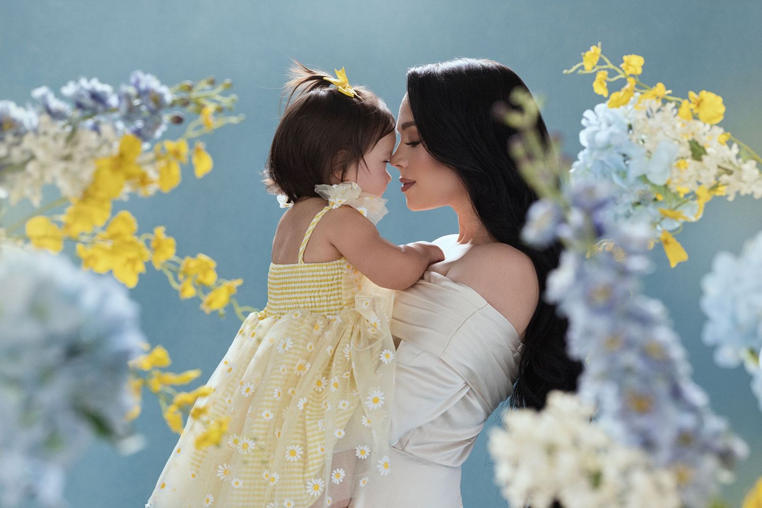 A beauty portrait of a woman and her daughter