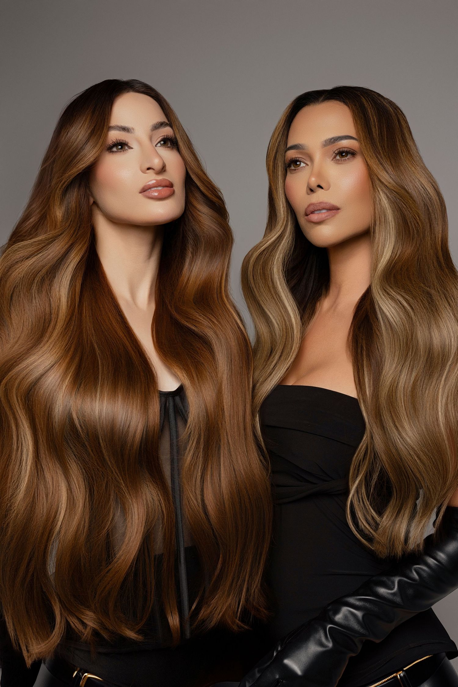 a photo os several women promoting their hair line