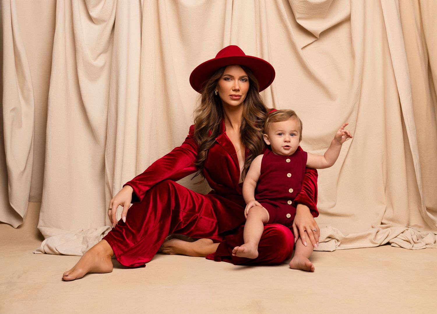 A beauty portrait of a woman and her son