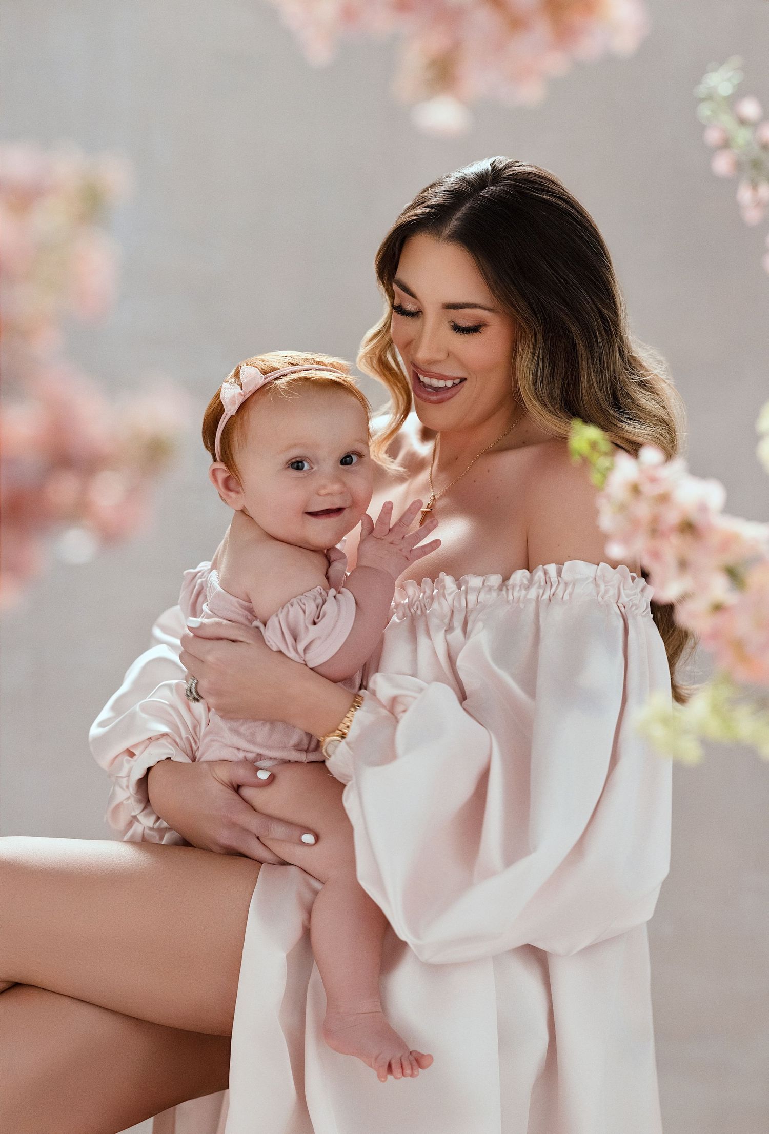 A beauty portrait of a woman and her daughter