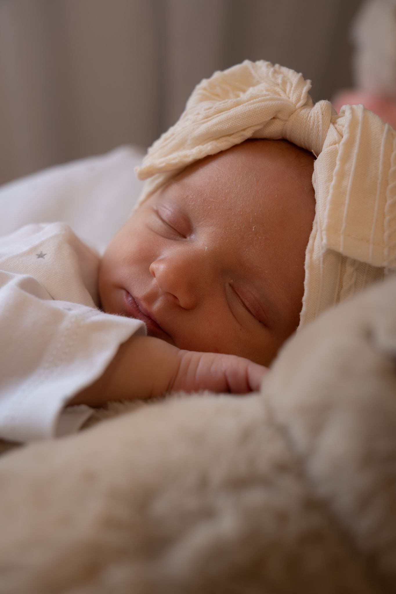 Peaceful sleeping newborn in soft natural light in home session — Photos by Bailey Rose Gold Coast