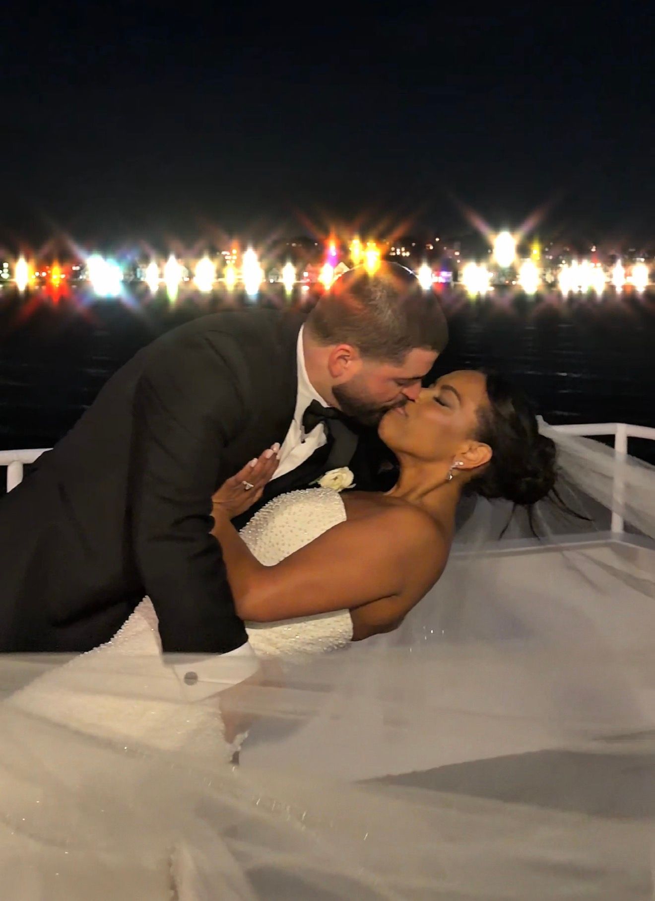 Wedding content creator capturing elegant waterfront wedding moments at Cruiseport Gloucester in Massachusetts