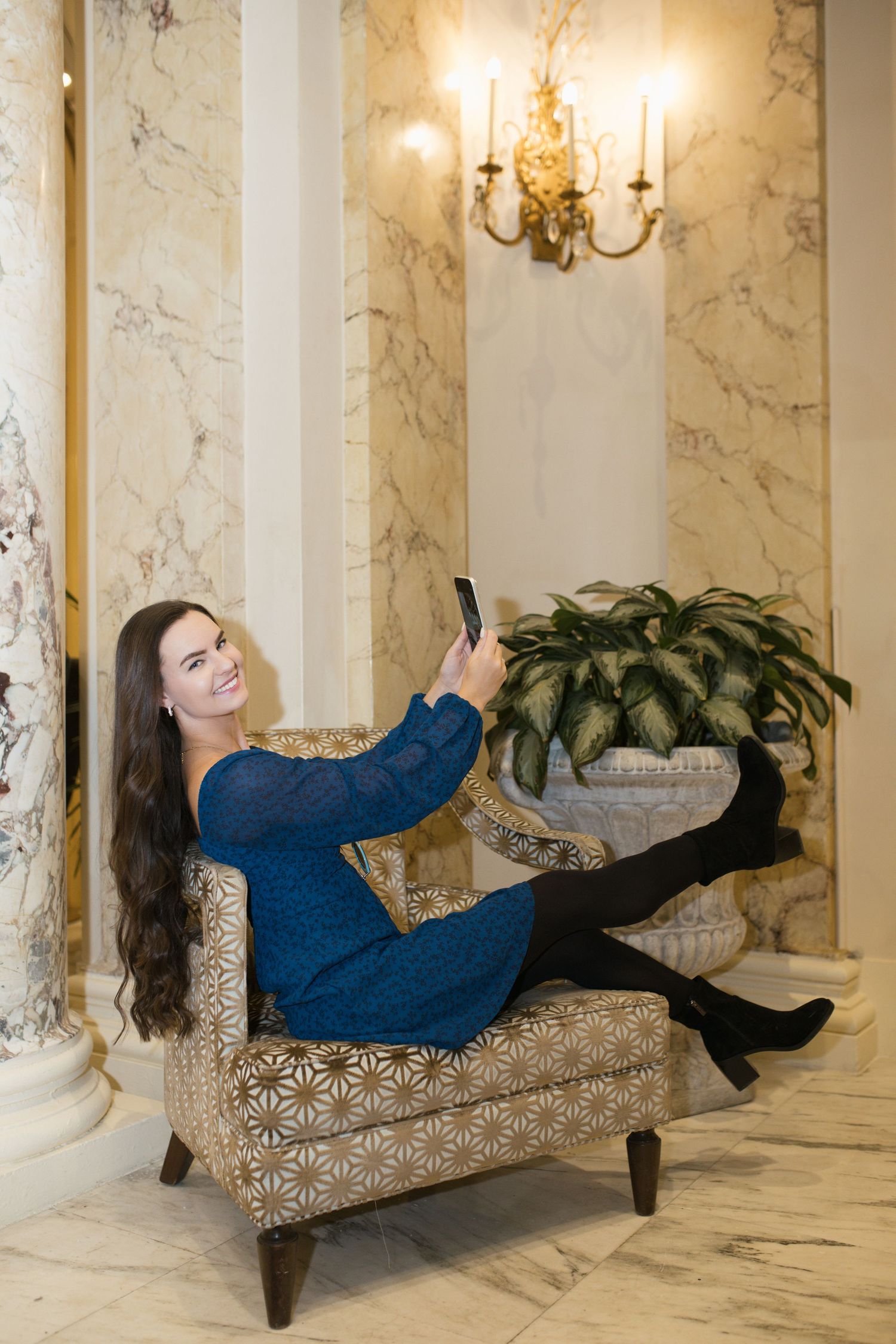 Wedding content creator capturing bride and groom moments at Fairmont Copley Plaza in Boston, Massachusetts